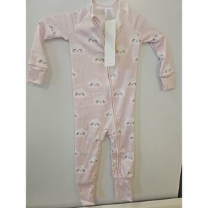 White Pink  Cloud Bamboo  Zippy Double Zipper  2 To 3 Years